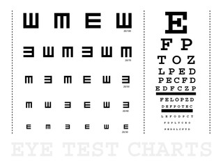 Snellen eye test charts