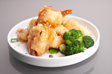 Thai Fried Honey Shrimp Plate