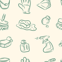 doodle clean set .Seamless pattern