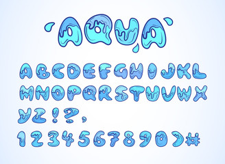 Aqua doodle alphabet