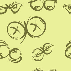 seamless pattern.doodle eyes set