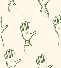 doodle volunteer arm set .Seamless pattern