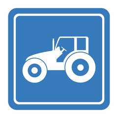 Tracteur dans un panneau carré