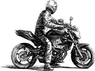 Naklejka premium man on a motorcycle