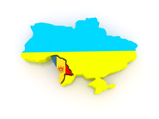Map of Ukraine and Moldova.