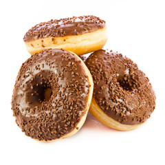 Chocolate Donuts . Isolated on a white background. doughnut