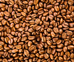 Brown coffee, background texture. roasted coffee beans. Brown co