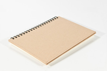 brown diary on white background