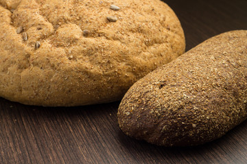 Rye Bread on Wooden Table