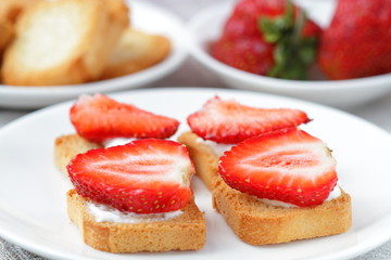 Toast with strawberry