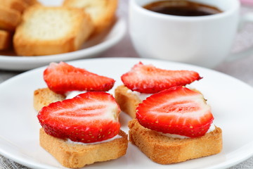 Toast with strawberry