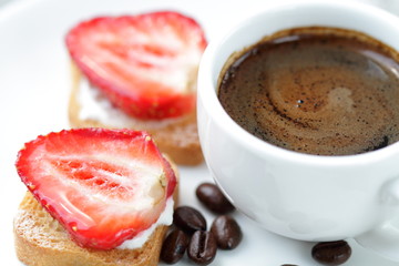 Toast with strawberry