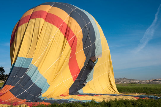 Hot air balloon deflating, Cappadocia (Turkey)