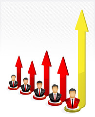 Vector illustration of the charts businessman achievment