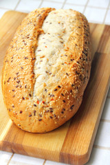 Bread with sesame and linseed
