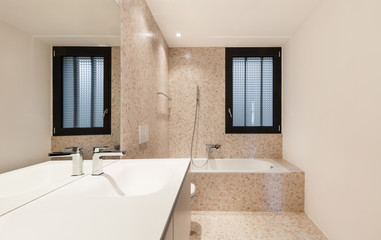 Interior new house, view modern bathroom