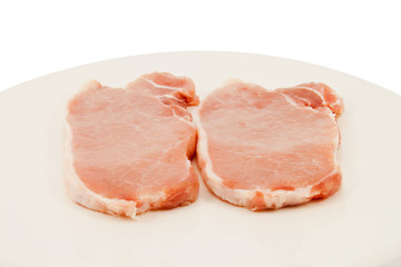 Fototapeta premium Raw pork slice.