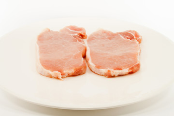 Raw pork slice.