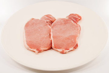 Raw pork slice.