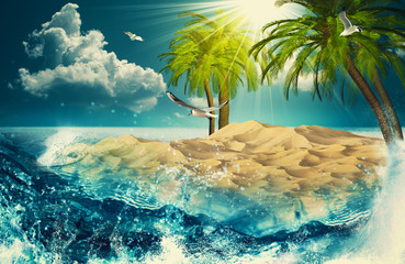 Plakat Beauty Ocean, beauty natural backgrounds for your design