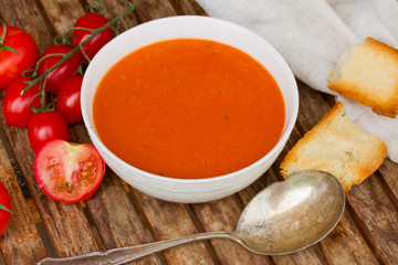 Spanish gazpacho with tomatoes