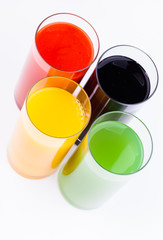 Fresh  juices isolated on white