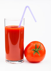 Tomato juice  isolated on white