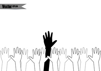 hands of different colors. cultural and ethnic diversity, vector