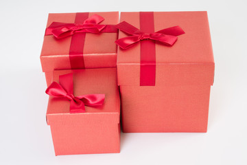 red gift box on white