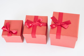 red gift box on white