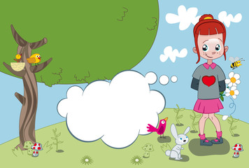 Little Girl With Flowers