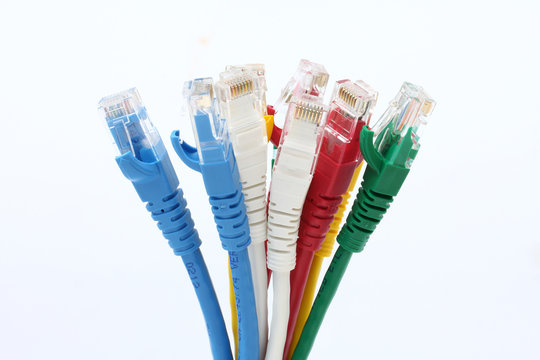 colorful UTP ethernet cables LAN