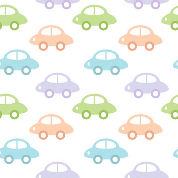 Childish background with cars for baby boy