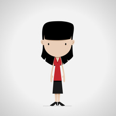 female cartoon office worker