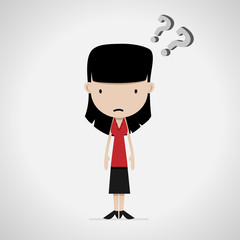 female cartoon office worker