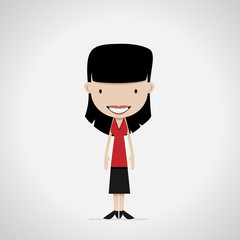 female cartoon office worker
