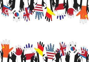 Flag hands vector illustration