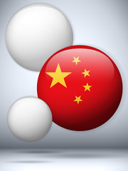 China Flag Glossy Button