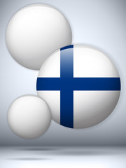 Obraz premium Finland Flag Glossy Button