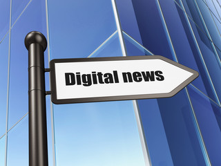 Fototapeta premium News concept: Digital News on Building background