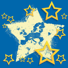 Fototapeta premium Grunge Europe union map