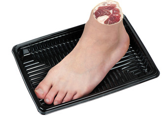 Foot in a tray