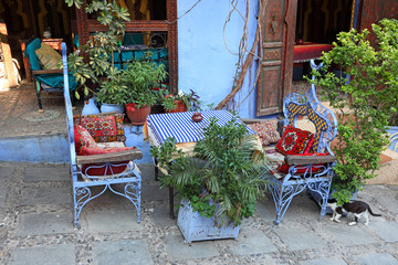 Traditional restaurant in Chefchaouen, Morocco
