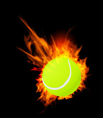 Tennis Ball on Fire