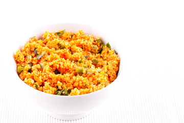 Kisir, Bulgur salad with tomato paste, parsley and onion 