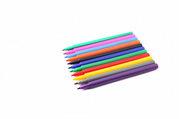 Colorful pen isolated on white background