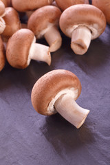 natural organic brown champignon mushrooms