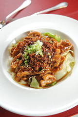 meat salad with vegetable
