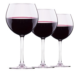 Red wine glass isolated