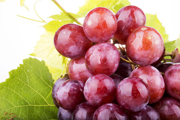 Pink grape isolated on white